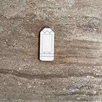 Handmade wooden DIY pencil cutout ready for paint or decorating