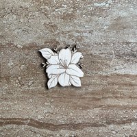 Handmade wooden DIY Lily flower cutout ready for paint or decorating
