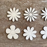 Handmade wooden DIY Daisy flower cutout in six unique styles, ready for paint or decorating