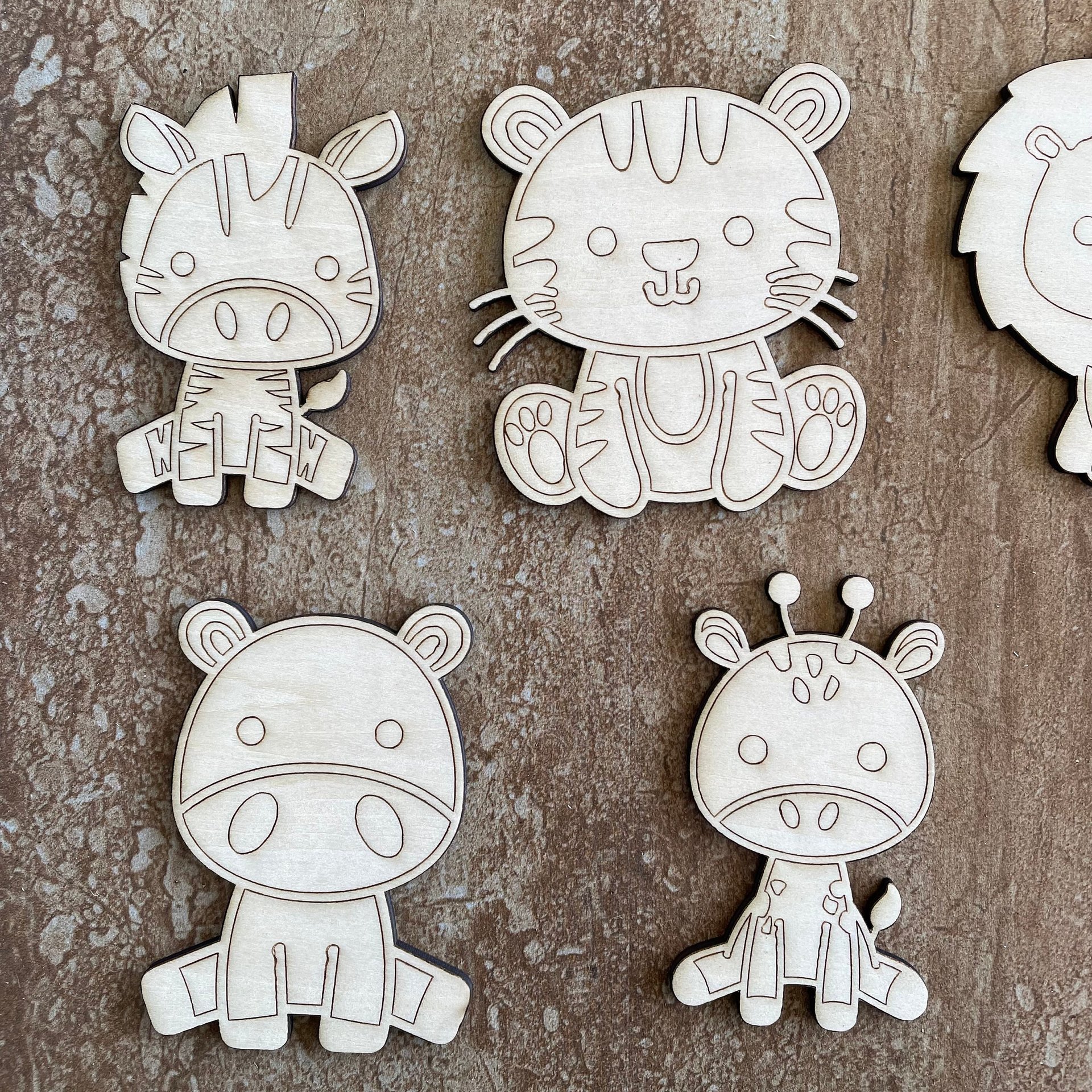Handmade wooden DIY woodland animal cutout in five unique styles, ready to paint or decorate