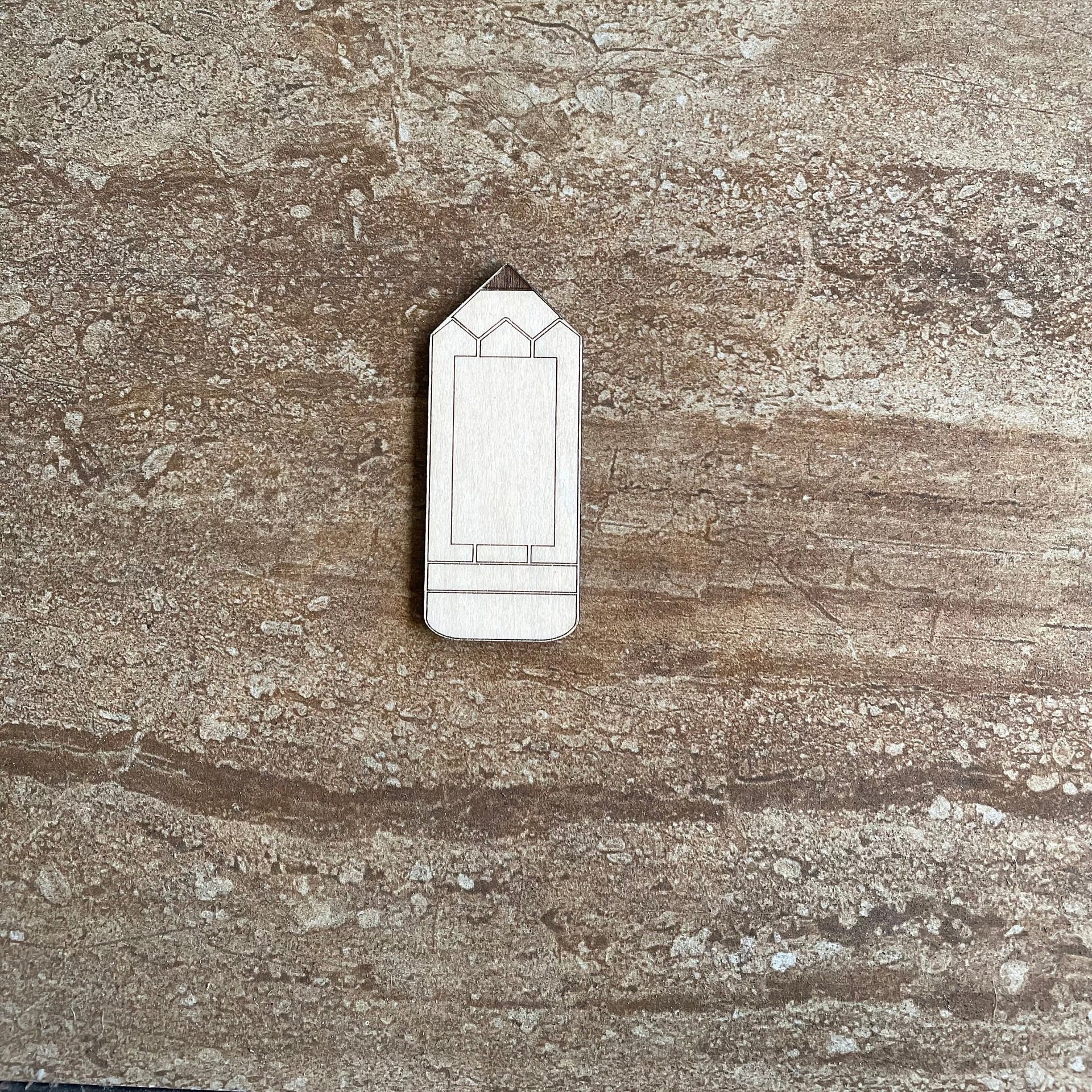 Handmade wooden DIY pencil cutout ready for paint or decorating