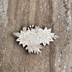 Handmade wooden DIY poinsettia cutout ready for paint or decorating