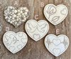 Handmade wooden DIY Valentine heart cutout in five unique styles, ready for paint or decorating