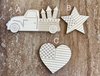 Handmade wooden DIY 4th of July truck, star or heart cutout ready for paint or decorating